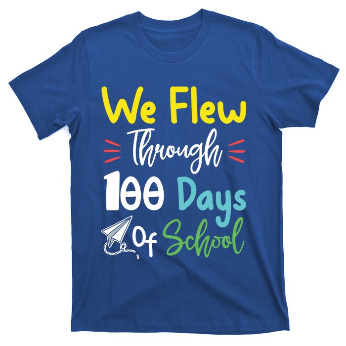 Fun 100 Days Of School Great Gift Paper Airplane Great Gift Teacher Great Gift S T-Shirt