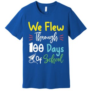 Fun 100 Days Of School Great Gift Paper Airplane Great Gift Teacher Great Gift S Premium T-Shirt