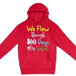 Fun 100 Days Of School Great Gift Paper Airplane Great Gift Teacher Great Gift S Premium Pullover Hoodie