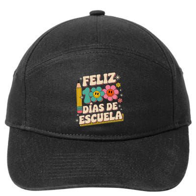 Feliz 100 Diaz De Escuela 100th Day School Spanish Teacher 7-Panel Snapback Hat