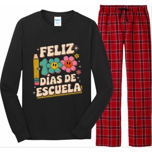 Feliz 100 Diaz De Escuela 100th Day School Spanish Teacher Long Sleeve Pajama Set