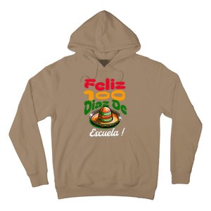 Feliz 100 Diaz De Escuela !00th Day School Spanish Funny Hoodie