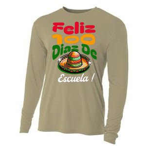 Feliz 100 Diaz De Escuela !00th Day School Spanish Funny Cooling Performance Long Sleeve Crew