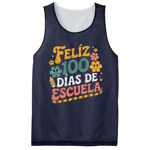 Feliz 100 Diaz De Escuela 100th Day School Spanish Teacher Mesh Reversible Basketball Jersey Tank