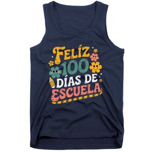 Feliz 100 Diaz De Escuela 100th Day School Spanish Teacher Tank Top