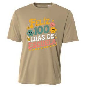 Feliz 100 Diaz De Escuela 100th Day School Spanish Teacher Cooling Performance Crew T-Shirt