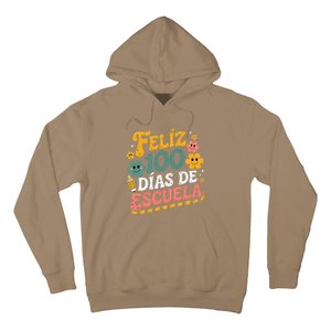 Feliz 100 Diaz De Escuela 100th Day School Spanish Teacher Hoodie