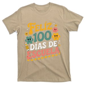 Feliz 100 Diaz De Escuela 100th Day School Spanish Teacher T-Shirt