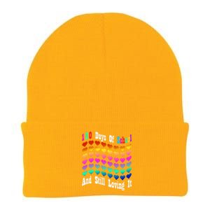 Funny 100 Days Of School And Still Loving It Hearts 100th Day Knit Cap Winter Beanie