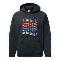 Funny 100 Days Of School And Still Loving It Hearts 100th Day Performance Fleece Hoodie