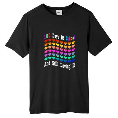 Funny 100 Days Of School And Still Loving It Hearts 100th Day Tall Fusion ChromaSoft Performance T-Shirt