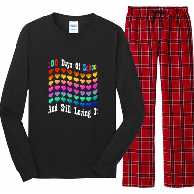 Funny 100 Days Of School And Still Loving It Hearts 100th Day Long Sleeve Pajama Set