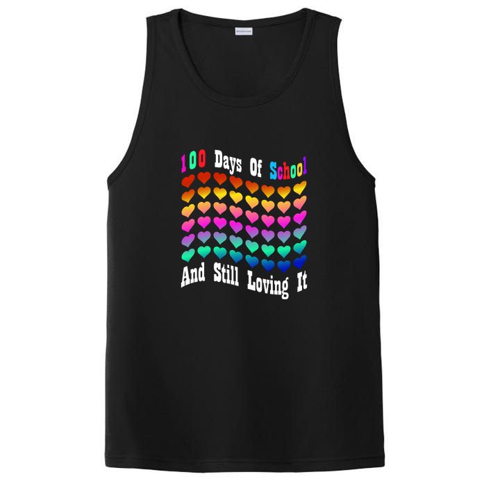 Funny 100 Days Of School And Still Loving It Hearts 100th Day PosiCharge Competitor Tank