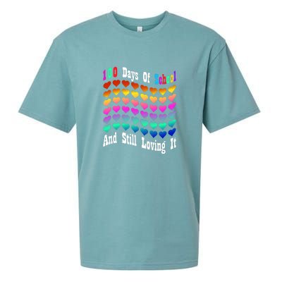 Funny 100 Days Of School And Still Loving It Hearts 100th Day Sueded Cloud Jersey T-Shirt