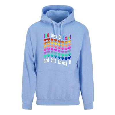 Funny 100 Days Of School And Still Loving It Hearts 100th Day Unisex Surf Hoodie