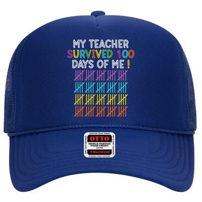 Funny 100 Days Of School For And Smarter High Crown Mesh Back Trucker Hat