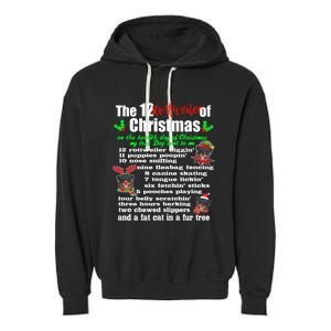 Funny 12 Days Of Christmas Rottweiler Gift Dog Garment-Dyed Fleece Hoodie