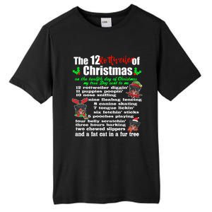 Funny 12 Days Of Christmas Rottweiler Gift Dog Tall Fusion ChromaSoft Performance T-Shirt