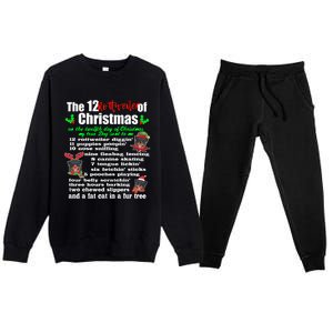 Funny 12 Days Of Christmas Rottweiler Gift Dog Premium Crewneck Sweatsuit Set