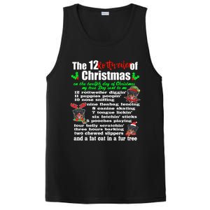 Funny 12 Days Of Christmas Rottweiler Gift Dog PosiCharge Competitor Tank