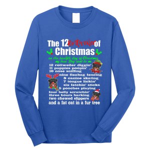 Funny 12 Days Of Christmas Rottweiler Gift Dog Long Sleeve Shirt