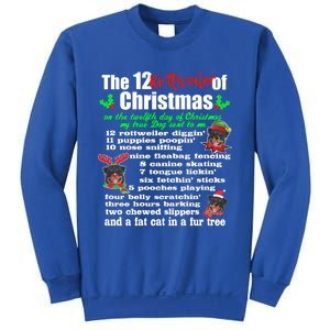 Funny 12 Days Of Christmas Rottweiler Gift Dog Sweatshirt