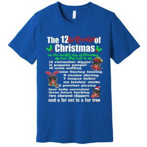 Funny 12 Days Of Christmas Rottweiler Gift Dog Premium T-Shirt