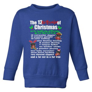 Funny 12 Days Of Christmas Rottweiler Gift Dog Toddler Sweatshirt