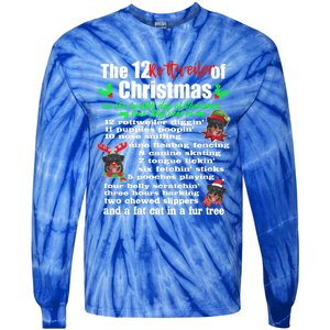 Funny 12 Days Of Christmas Rottweiler Gift Dog Tie-Dye Long Sleeve Shirt