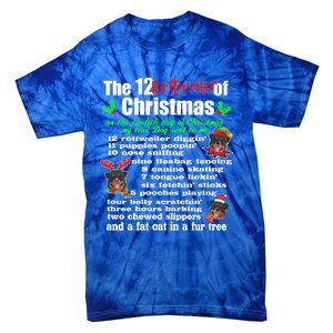 Funny 12 Days Of Christmas Rottweiler Gift Dog Tie-Dye T-Shirt