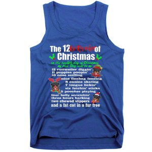 Funny 12 Days Of Christmas Rottweiler Gift Dog Tank Top