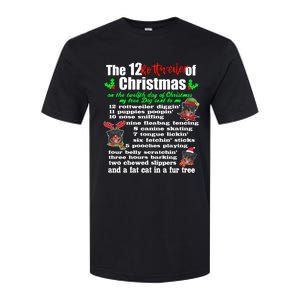 Funny 12 Days Of Christmas Rottweiler Gift Dog Softstyle CVC T-Shirt