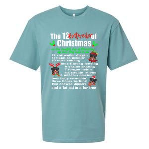 Funny 12 Days Of Christmas Rottweiler Gift Dog Sueded Cloud Jersey T-Shirt