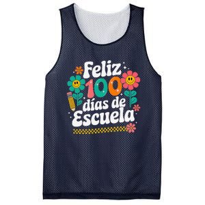 Feliz 100 Diaz De Escuela 100th Day School Spanish Teacher Mesh Reversible Basketball Jersey Tank