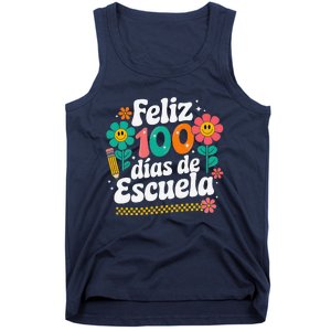 Feliz 100 Diaz De Escuela 100th Day School Spanish Teacher Tank Top