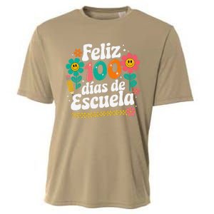 Feliz 100 Diaz De Escuela 100th Day School Spanish Teacher Cooling Performance Crew T-Shirt