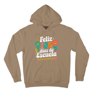 Feliz 100 Diaz De Escuela 100th Day School Spanish Teacher Hoodie