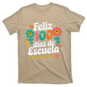 Feliz 100 Diaz De Escuela 100th Day School Spanish Teacher T-Shirt