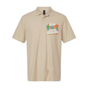 Feliz 100 Diaz De Escuela 100th Day School Spanish Teacher Softstyle Adult Sport Polo