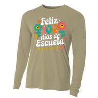 Feliz 100 Diaz De Escuela 100th Day School Spanish Teacher Cooling Performance Long Sleeve Crew