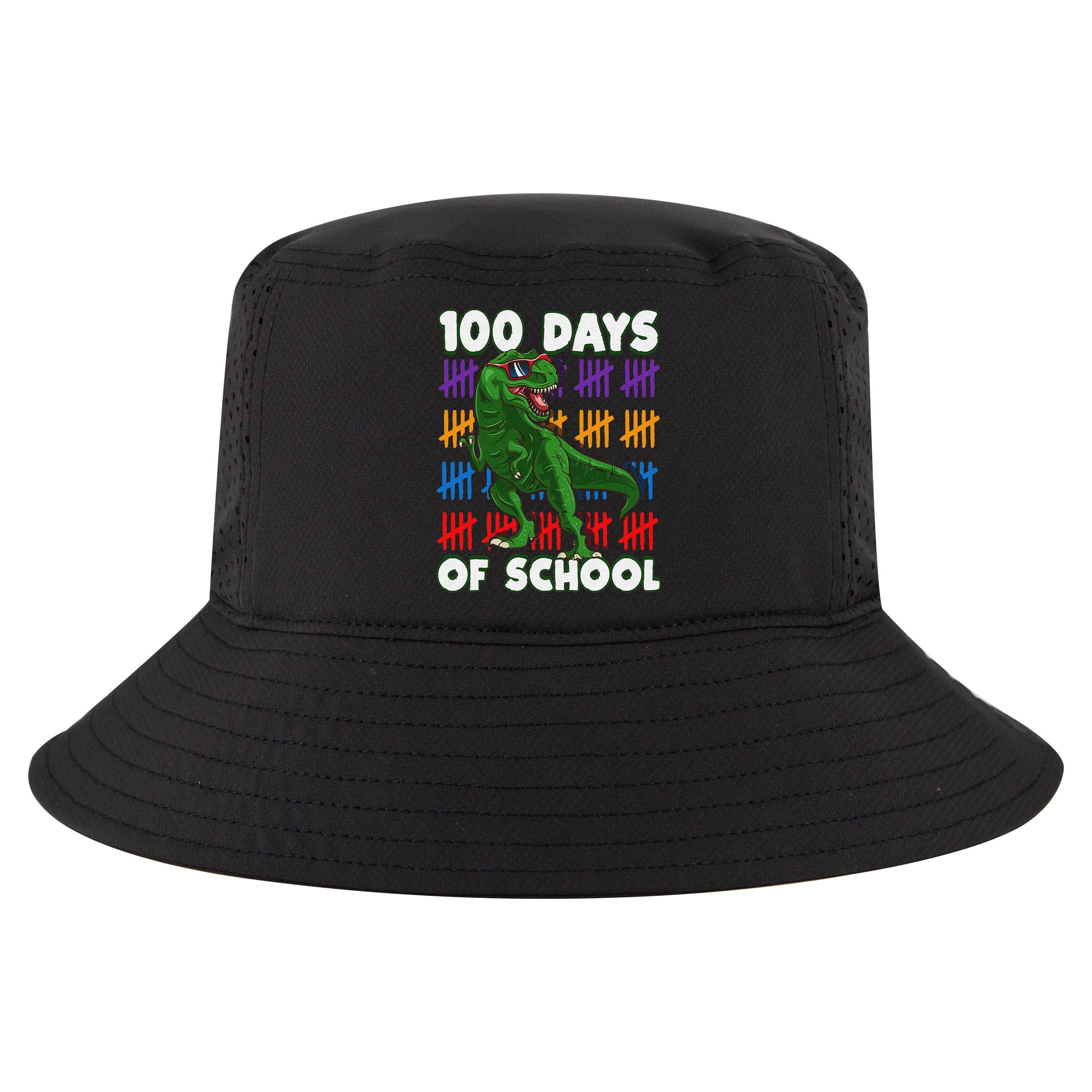 Funny 100 Days Of School 100th Day Of School Dino Cool Comfort Performance Bucket Hat