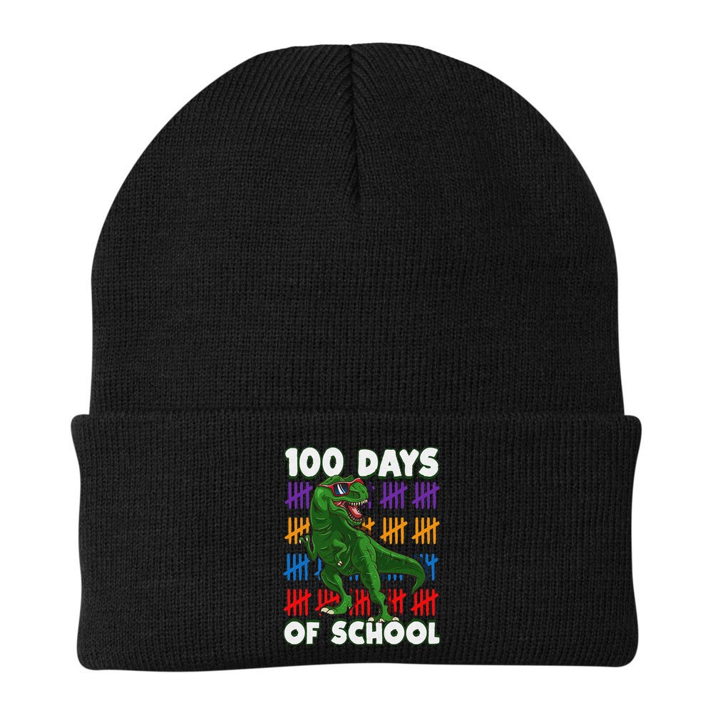 Funny 100 Days Of School 100th Day Of School Dino Beanie