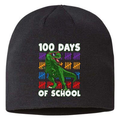 Funny 100 Days Of School 100th Day Of School Dino Sustainable Beanie