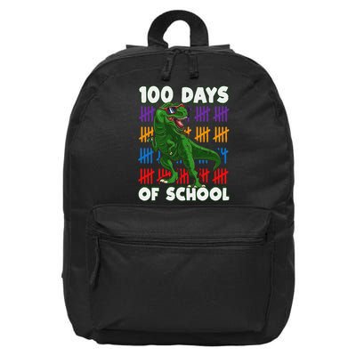 Funny 100 Days Of School 100th Day Of School Dino 16 in Basic Backpack