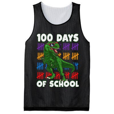 Funny 100 Days Of School 100th Day Of School Dino Mesh Reversible Basketball Jersey Tank