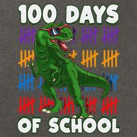 Funny 100 Days Of School 100th Day Of School Dino Cotton Canvas Backpack