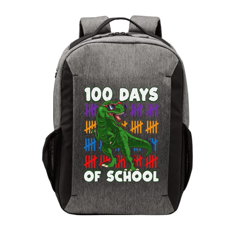 Funny 100 Days Of School 100th Day Of School Dino Vector Backpack