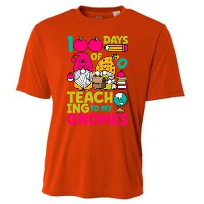 Funny 100 Days Of Teaching My Gnomes Teacher Costume Meaningful Gift Cooling Performance Crew T-Shirt