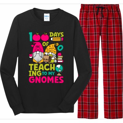 Funny 100 Days Of Teaching My Gnomes Teacher Costume Meaningful Gift Long Sleeve Pajama Set