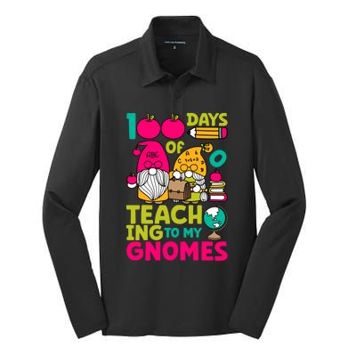 Funny 100 Days Of Teaching My Gnomes Teacher Costume Meaningful Gift Silk Touch Performance Long Sleeve Polo